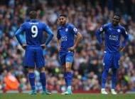 MANCHESTER, ENGLAND - MAY 13: Riyad Mahrez of Leicester City reacts during the Premier League match between Manchester City and Leicester City at Etihad Stadium on May 13, 2017 in Manchester, England.  (Photo by Alex Livesey/Getty Images)